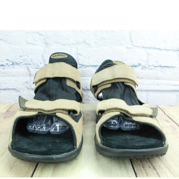 LL Bean Tan Suede Hook & Loop Comfort Strappy Hiking Outdoor Sandals Size 13 M main image 7